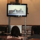 El Tribunal sigue la videoconferencia de Dri. Imagen: Sergio Ruiz
